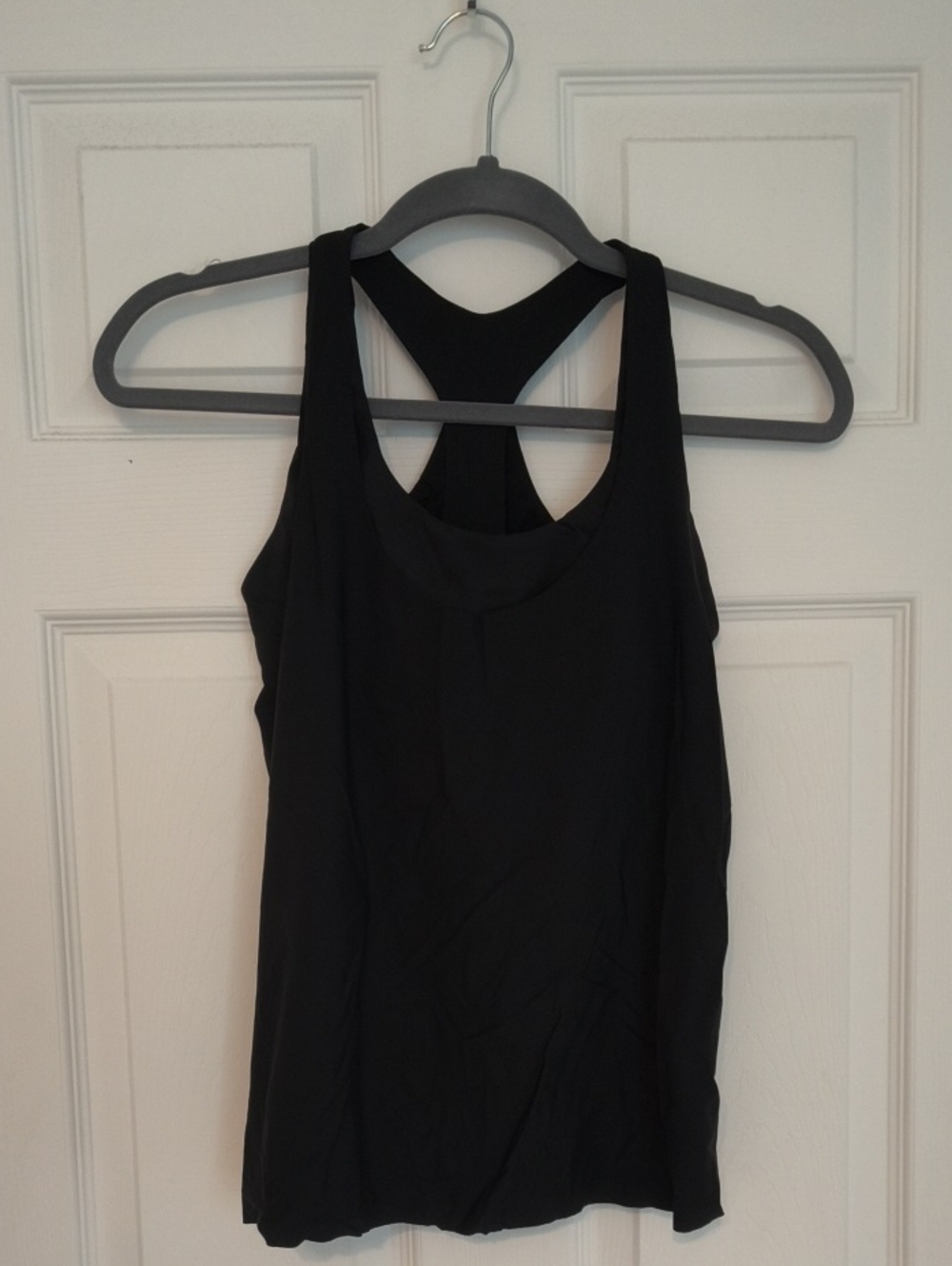 Athleta Black Racerback Performance Tank 2 In 1 Bra And Overtank
